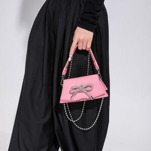 Pink Mini Pu Leather Irregular Shape Flap Bag